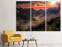 Laden Sie das Bild in den Galerie-Viewer, Leinwandbild 3-teilig Heissluft Ballone im Sonnenuntergang