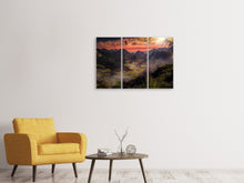 Laden Sie das Bild in den Galerie-Viewer, Leinwandbild 3-teilig Heissluft Ballone im Sonnenuntergang
