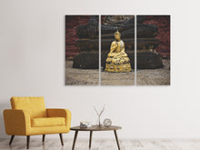 Laden Sie das Bild in den Galerie-Viewer, Leinwandbild 3-teilig Antiker Buddha