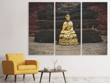 Laden Sie das Bild in den Galerie-Viewer, Leinwandbild 3-teilig Antiker Buddha