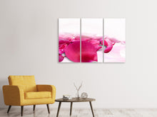 Laden Sie das Bild in den Galerie-Viewer, Leinwandbild 3-teilig Rosenblätter in pink