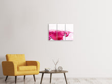 Laden Sie das Bild in den Galerie-Viewer, Leinwandbild 3-teilig Rosenblätter in pink