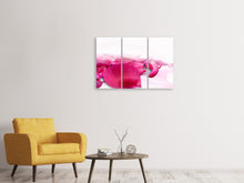 Laden Sie das Bild in den Galerie-Viewer, Leinwandbild 3-teilig Rosenblätter in pink