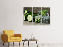 Laden Sie das Bild in den Galerie-Viewer, Leinwandbild 3-teilig Zucchinis und Gurken