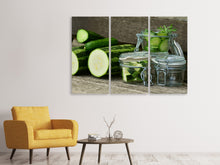 Laden Sie das Bild in den Galerie-Viewer, Leinwandbild 3-teilig Zucchinis und Gurken