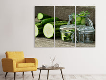 Laden Sie das Bild in den Galerie-Viewer, Leinwandbild 3-teilig Zucchinis und Gurken