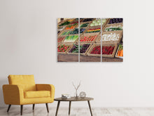 Laden Sie das Bild in den Galerie-Viewer, Leinwandbild 3-teilig Auf dem Gemüse Markt