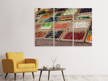 Laden Sie das Bild in den Galerie-Viewer, Leinwandbild 3-teilig Auf dem Gemüse Markt