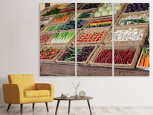 Laden Sie das Bild in den Galerie-Viewer, Leinwandbild 3-teilig Auf dem Gemüse Markt