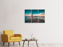 Laden Sie das Bild in den Galerie-Viewer, Leinwandbild 3-teilig Golden Gate im Licht