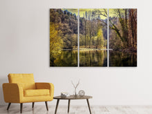 Laden Sie das Bild in den Galerie-Viewer, Leinwandbild 3-teilig See im Wald