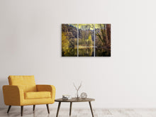 Laden Sie das Bild in den Galerie-Viewer, Leinwandbild 3-teilig See im Wald