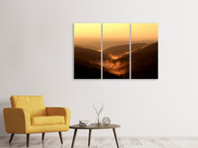 Laden Sie das Bild in den Galerie-Viewer, Leinwandbild 3-teilig Lichtstimmung in den Bergen