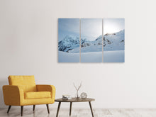 Laden Sie das Bild in den Galerie-Viewer, Leinwandbild 3-teilig Schnee in den Bergen