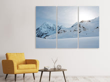 Laden Sie das Bild in den Galerie-Viewer, Leinwandbild 3-teilig Schnee in den Bergen