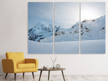 Laden Sie das Bild in den Galerie-Viewer, Leinwandbild 3-teilig Schnee in den Bergen