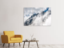 Laden Sie das Bild in den Galerie-Viewer, Leinwandbild 3-teilig Bergsicht mit Wolken