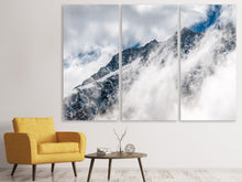Laden Sie das Bild in den Galerie-Viewer, Leinwandbild 3-teilig Bergsicht mit Wolken