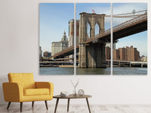 Laden Sie das Bild in den Galerie-Viewer, Leinwandbild 3-teilig Unter der Brooklyn Bridge