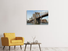 Laden Sie das Bild in den Galerie-Viewer, Leinwandbild 3-teilig Unter der Brooklyn Bridge