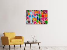 Laden Sie das Bild in den Galerie-Viewer, Leinwandbild 3-teilig Mosaik Wand