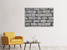 Laden Sie das Bild in den Galerie-Viewer, Leinwandbild 3-teilig Mauer aus Natur Steinen