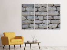Laden Sie das Bild in den Galerie-Viewer, Leinwandbild 3-teilig Mauer aus Natur Steinen