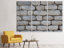 Laden Sie das Bild in den Galerie-Viewer, Leinwandbild 3-teilig Mauer aus Natur Steinen