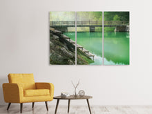 Laden Sie das Bild in den Galerie-Viewer, Leinwandbild 3-teilig Der grüne Teich