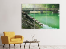 Laden Sie das Bild in den Galerie-Viewer, Leinwandbild 3-teilig Der grüne Teich
