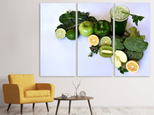 Laden Sie das Bild in den Galerie-Viewer, Leinwandbild 3-teilig Grüner Smoothie