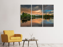 Laden Sie das Bild in den Galerie-Viewer, Leinwandbild 3-teilig Mystischer See