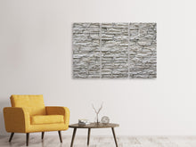 Laden Sie das Bild in den Galerie-Viewer, Leinwandbild 3-teilig Steinwand Design