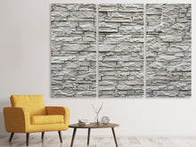 Laden Sie das Bild in den Galerie-Viewer, Leinwandbild 3-teilig Steinwand Design