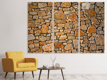 Laden Sie das Bild in den Galerie-Viewer, Leinwandbild 3-teilig Natur Steinmauer