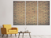 Laden Sie das Bild in den Galerie-Viewer, Leinwandbild 3-teilig Klassische Backstein Wand