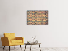 Laden Sie das Bild in den Galerie-Viewer, Leinwandbild 3-teilig Ziegel Wand