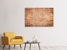 Laden Sie das Bild in den Galerie-Viewer, Leinwandbild 3-teilig Wand aus Steinen