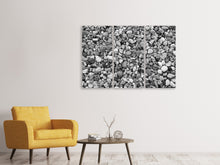 Laden Sie das Bild in den Galerie-Viewer, Leinwandbild 3-teilig Kiesel Wand