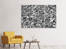 Laden Sie das Bild in den Galerie-Viewer, Leinwandbild 3-teilig Kiesel Wand