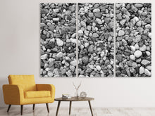 Laden Sie das Bild in den Galerie-Viewer, Leinwandbild 3-teilig Kiesel Wand