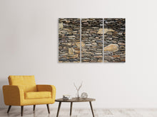 Laden Sie das Bild in den Galerie-Viewer, Leinwandbild 3-teilig Steinbau Kunst