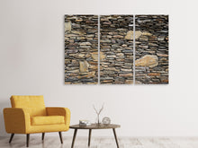 Laden Sie das Bild in den Galerie-Viewer, Leinwandbild 3-teilig Steinbau Kunst
