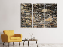 Laden Sie das Bild in den Galerie-Viewer, Leinwandbild 3-teilig Steinbau Kunst