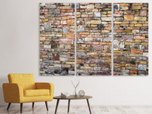 Laden Sie das Bild in den Galerie-Viewer, Leinwandbild 3-teilig Alte Steinwand