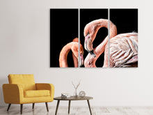 Laden Sie das Bild in den Galerie-Viewer, Leinwandbild 3-teilig Prächtige Flamingos