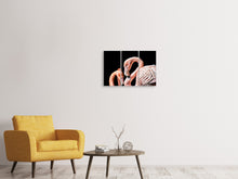 Laden Sie das Bild in den Galerie-Viewer, Leinwandbild 3-teilig Prächtige Flamingos