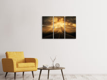 Laden Sie das Bild in den Galerie-Viewer, Leinwandbild 3-teilig Mystische Strasse