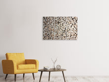 Laden Sie das Bild in den Galerie-Viewer, Leinwandbild 3-teilig Holzstapel