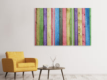 Laden Sie das Bild in den Galerie-Viewer, Leinwandbild 3-teilig Buntes Holz